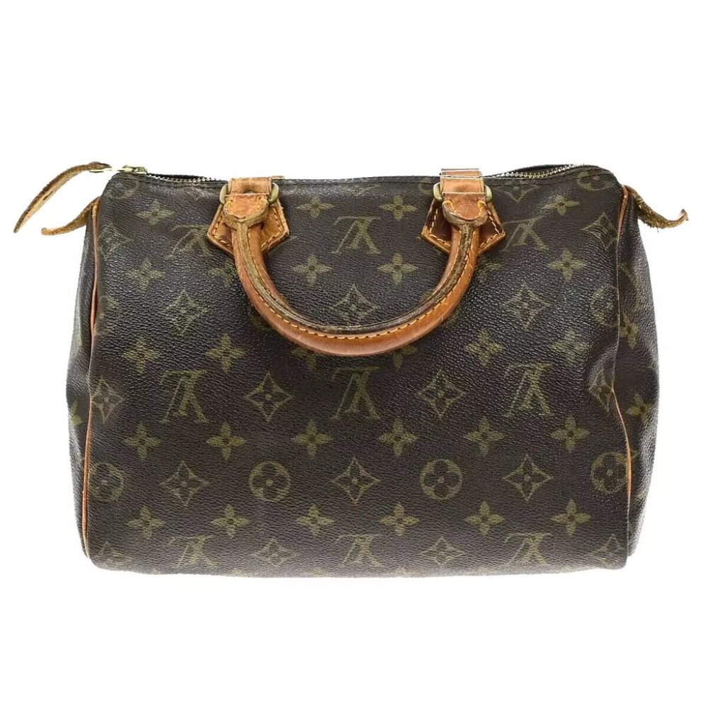 LOUIS VUITTON Speedy 25 Travel Hand Bag Monogram Leather Brown - Picture 3 of 16
